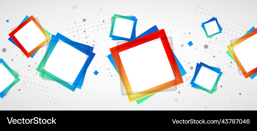 Multicolored squares arranged on a plexus Multicolored squares arranged on a plexus vector image