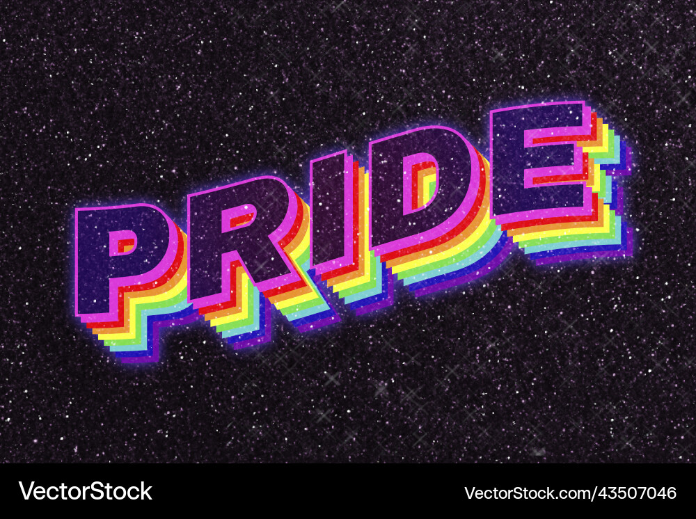 Pride 3D Typography Font Vector Image