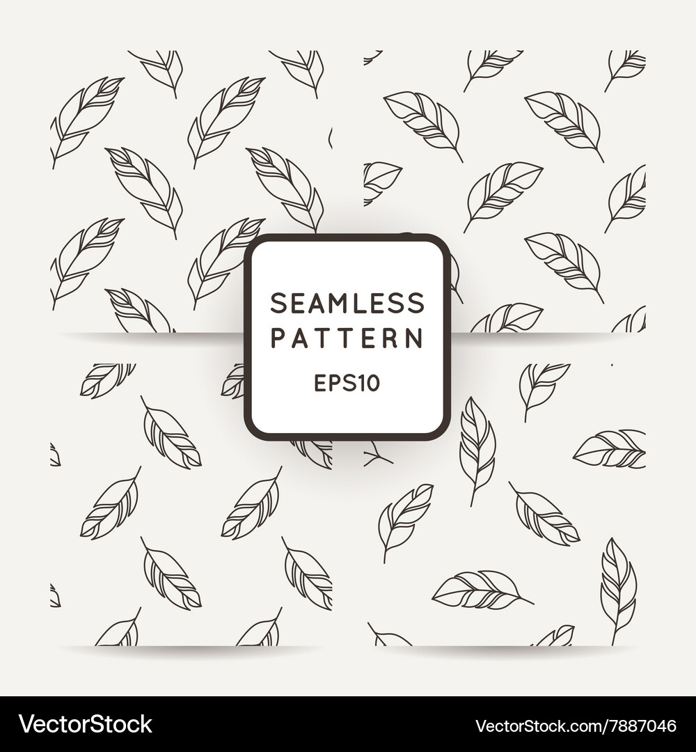 Set of seamless pattern feathers doodle Vector Image