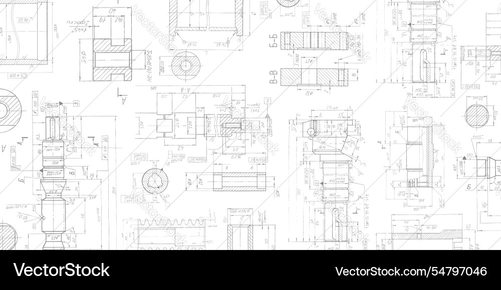 Technical drawing background mechanical engineeri Vector Image