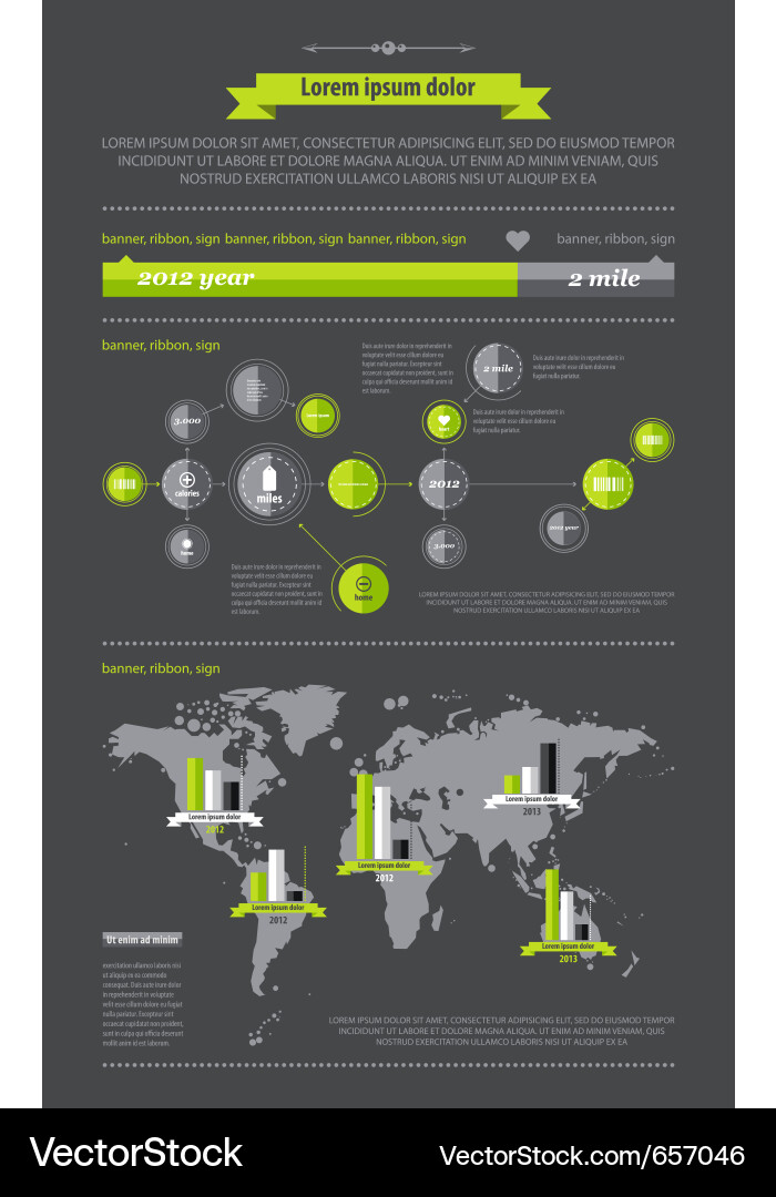 World Map Data Visualization vector image