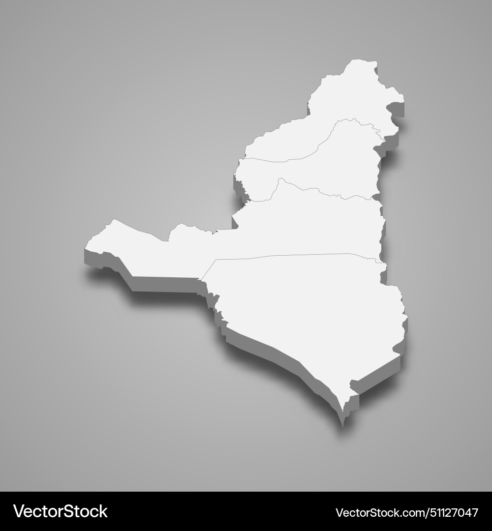 3d isometric map of guemon is region ivory Vector Image