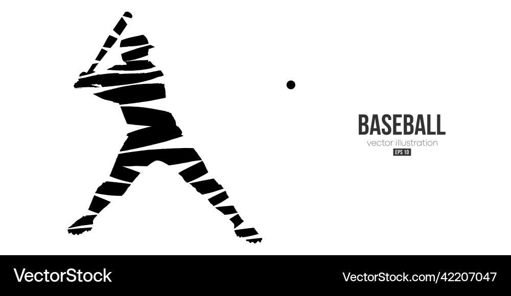Abstrakte Silhouette eines Baseballspielers auf weiß Abstrakte Silhouette eines Baseballspielers auf weiß vektorbild