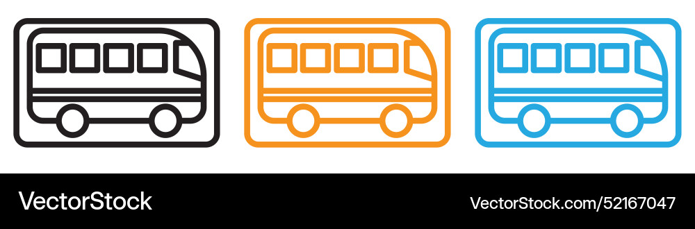 Bus sign icon logo set collection for web app ui Bus sign icon logo set collection for web app ui Vector Image