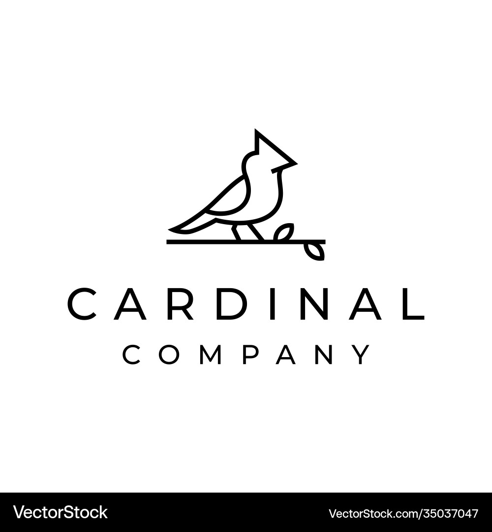 Cardinal Bird Line Art Logo vector image
