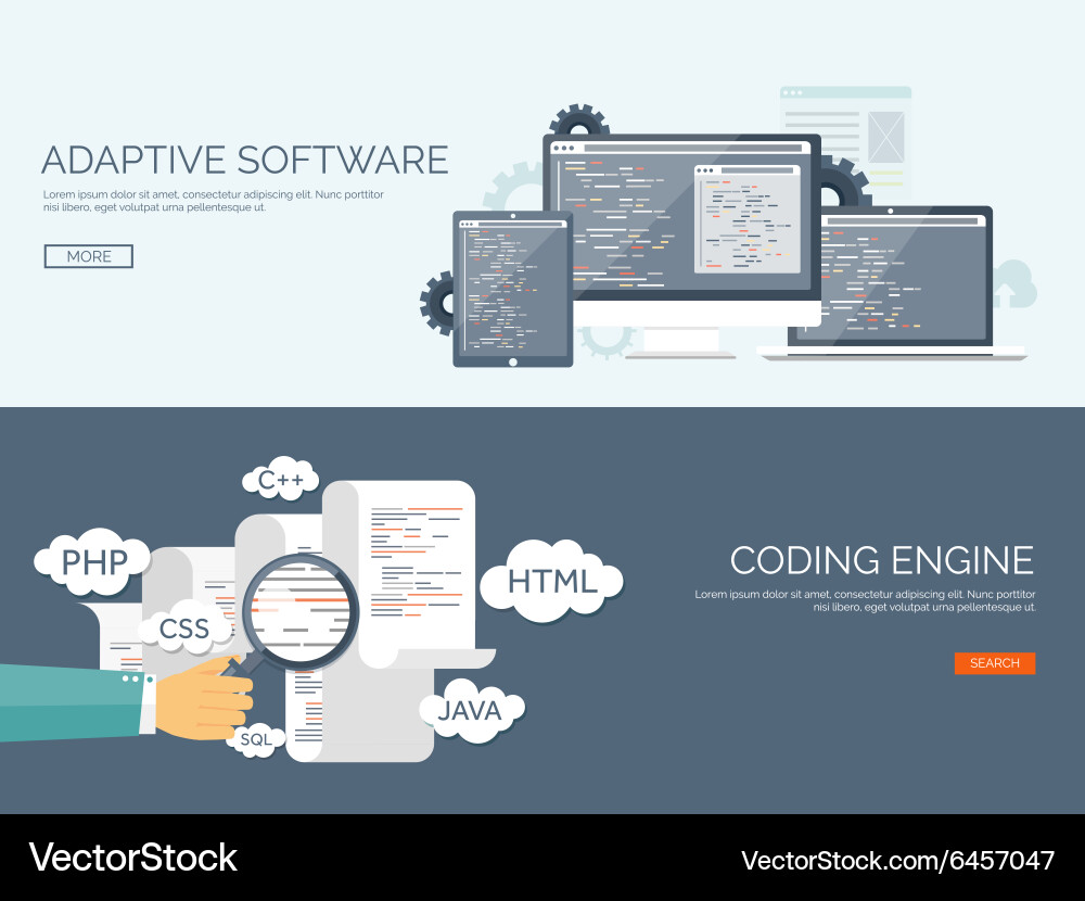 Flat background coding Vector Image