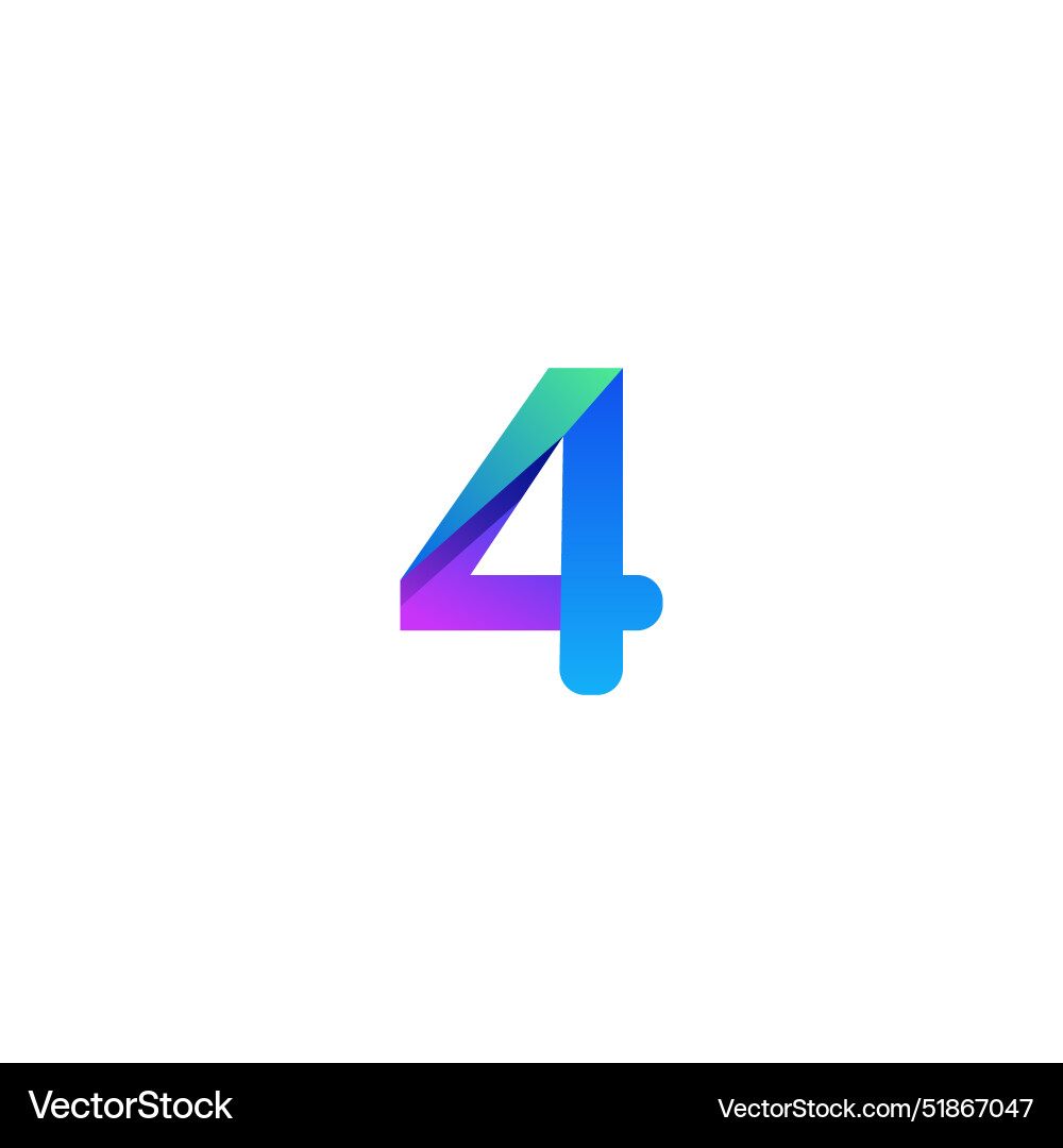 Gradient number logo design Gradient number logo design vector image