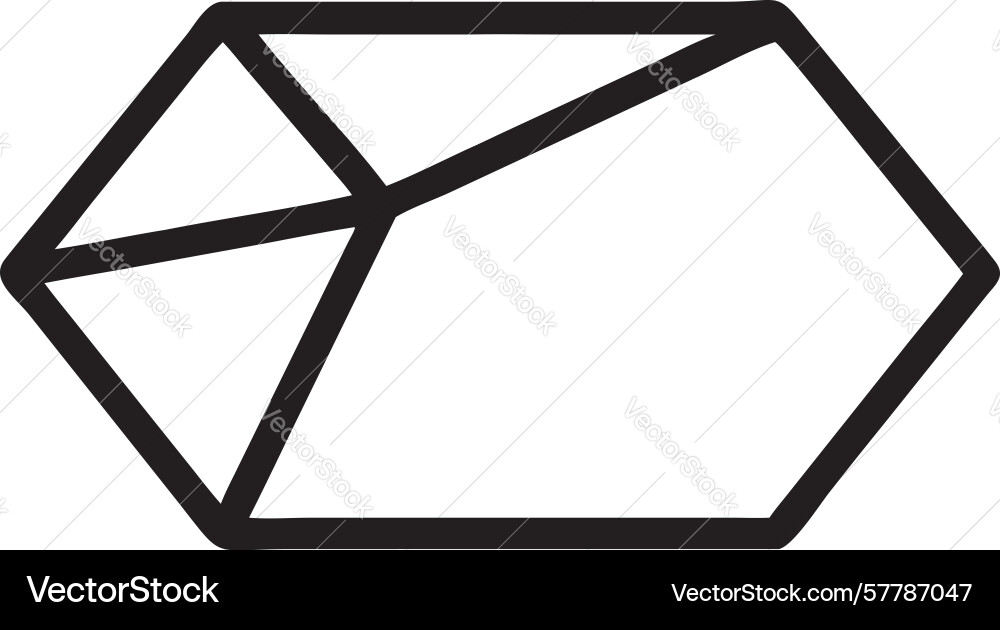 Minimalist hexagonal outline geometric shape vector image