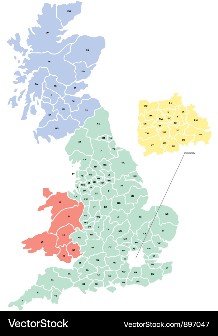 Postcode map of uk