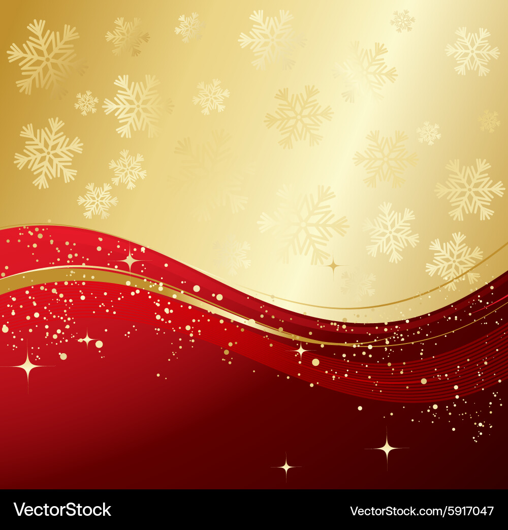 Red Winter Snowflake Background Vector Image