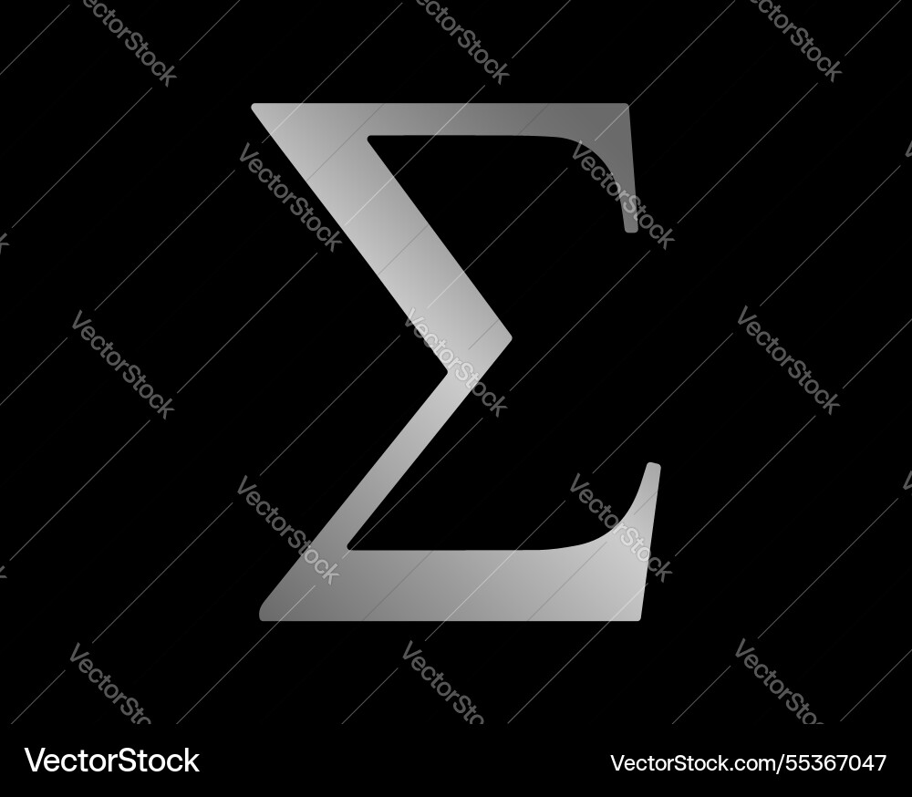 Sigma symbol minimalist design mathematical Sigma symbol minimalist design mathematical Vector Image
