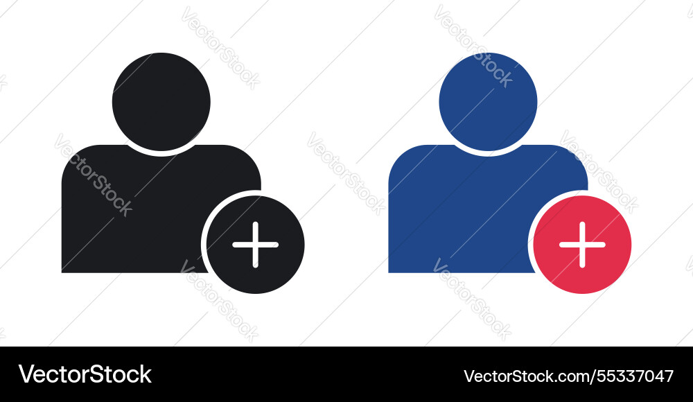 User add icons set black and colored style Vector Image