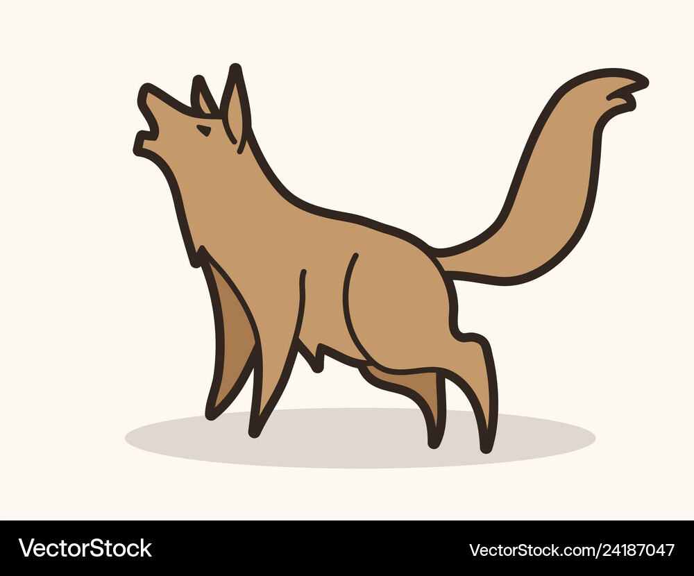 Wolf howling cartoon graphic – Royalty-Free Vector | VectorStock, image size:1000x830