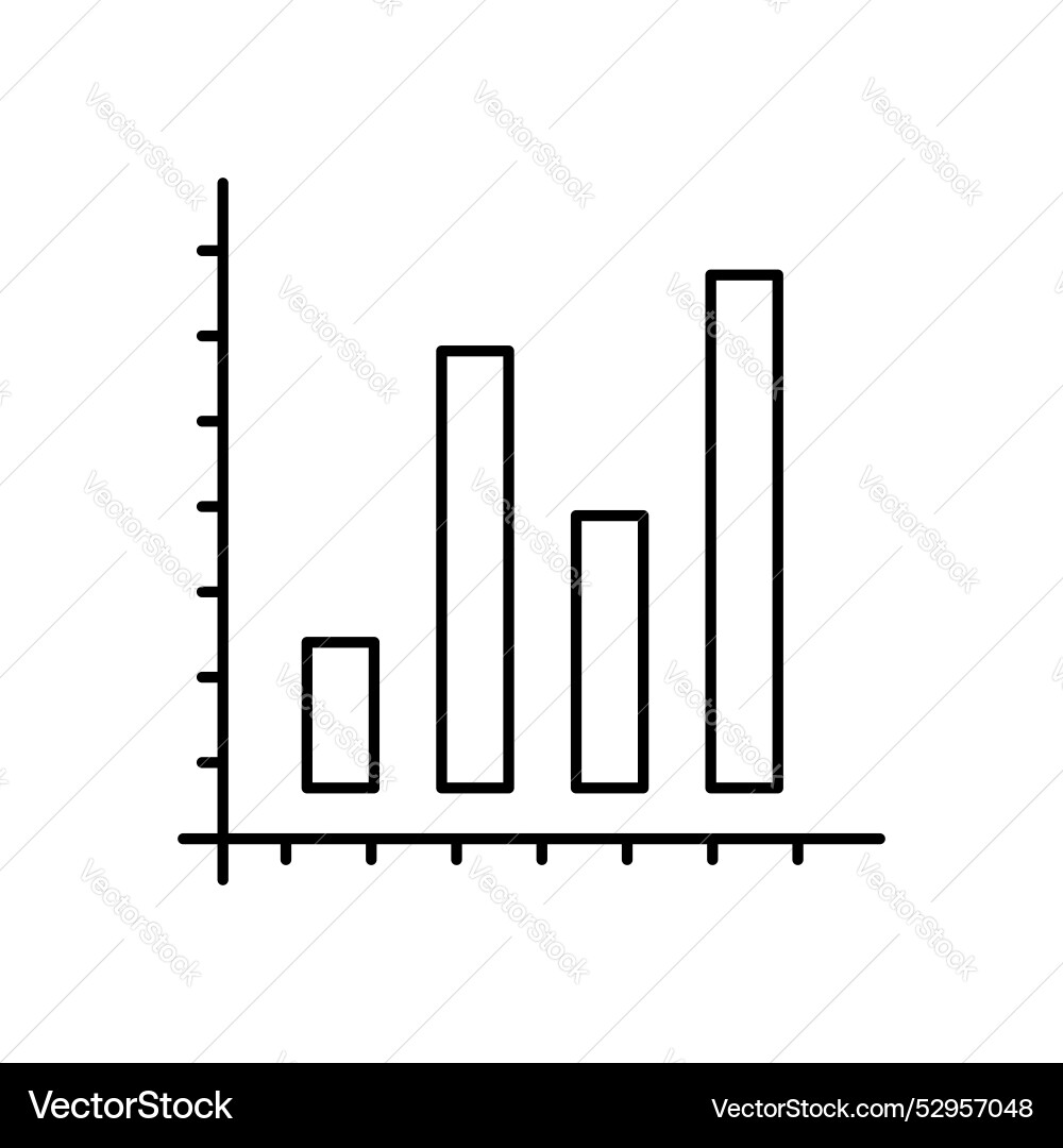 Bar chart icon outline style design isolated Bar chart icon outline style design isolated vector image
