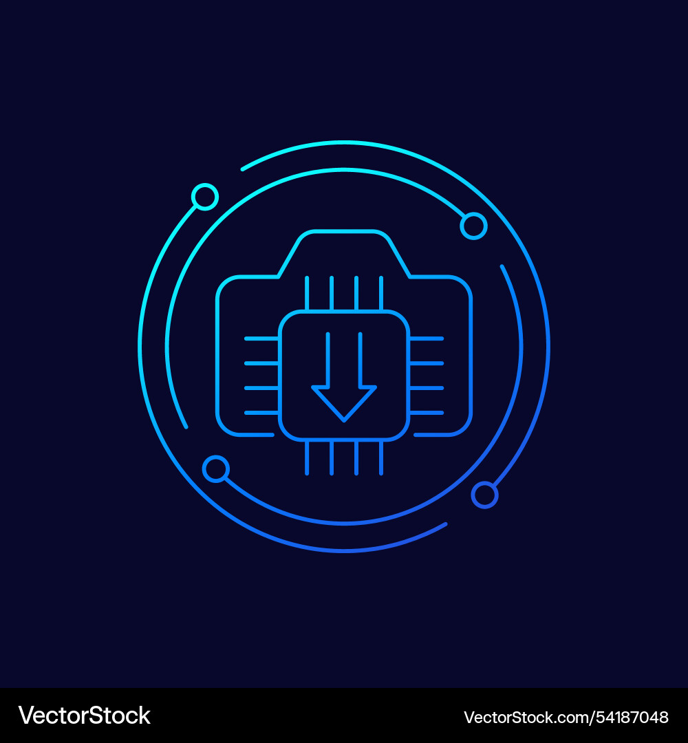 Camera firmware update icon linear design Vector Image