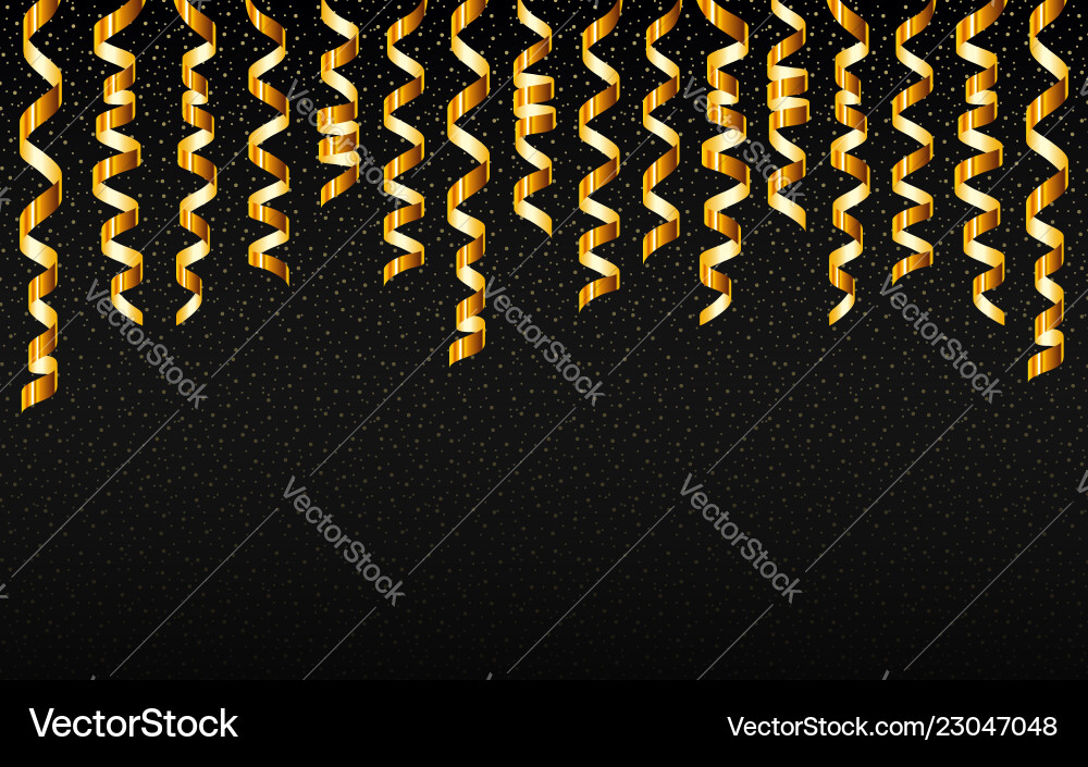Christmas gold serpentine concept banner Christmas gold serpentine concept banner vector image