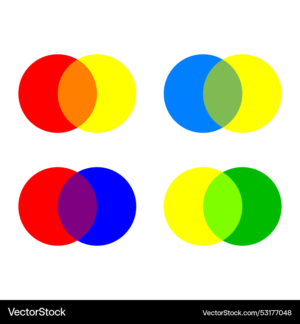 Colored intersecting circles color background vector image