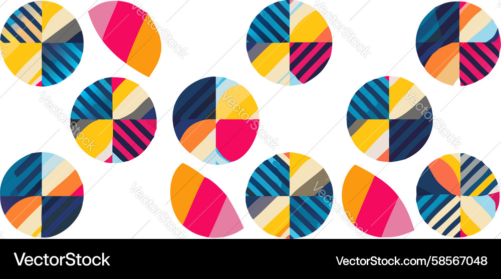 Colorful Segmented Circle Pattern Vector Image