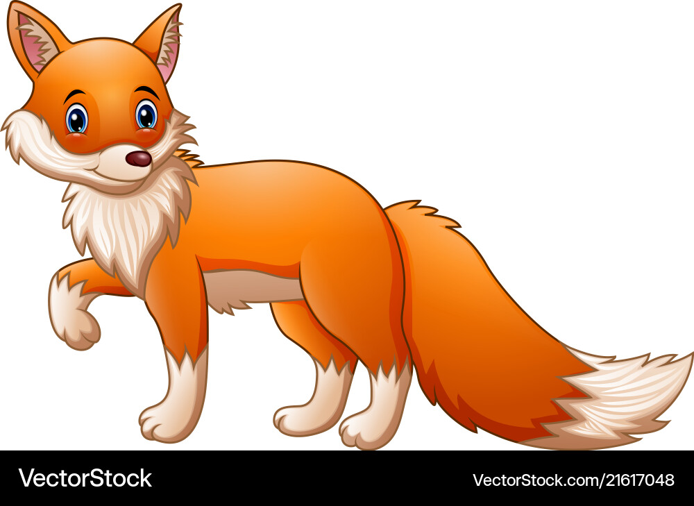 Cute fox cartoon vector image