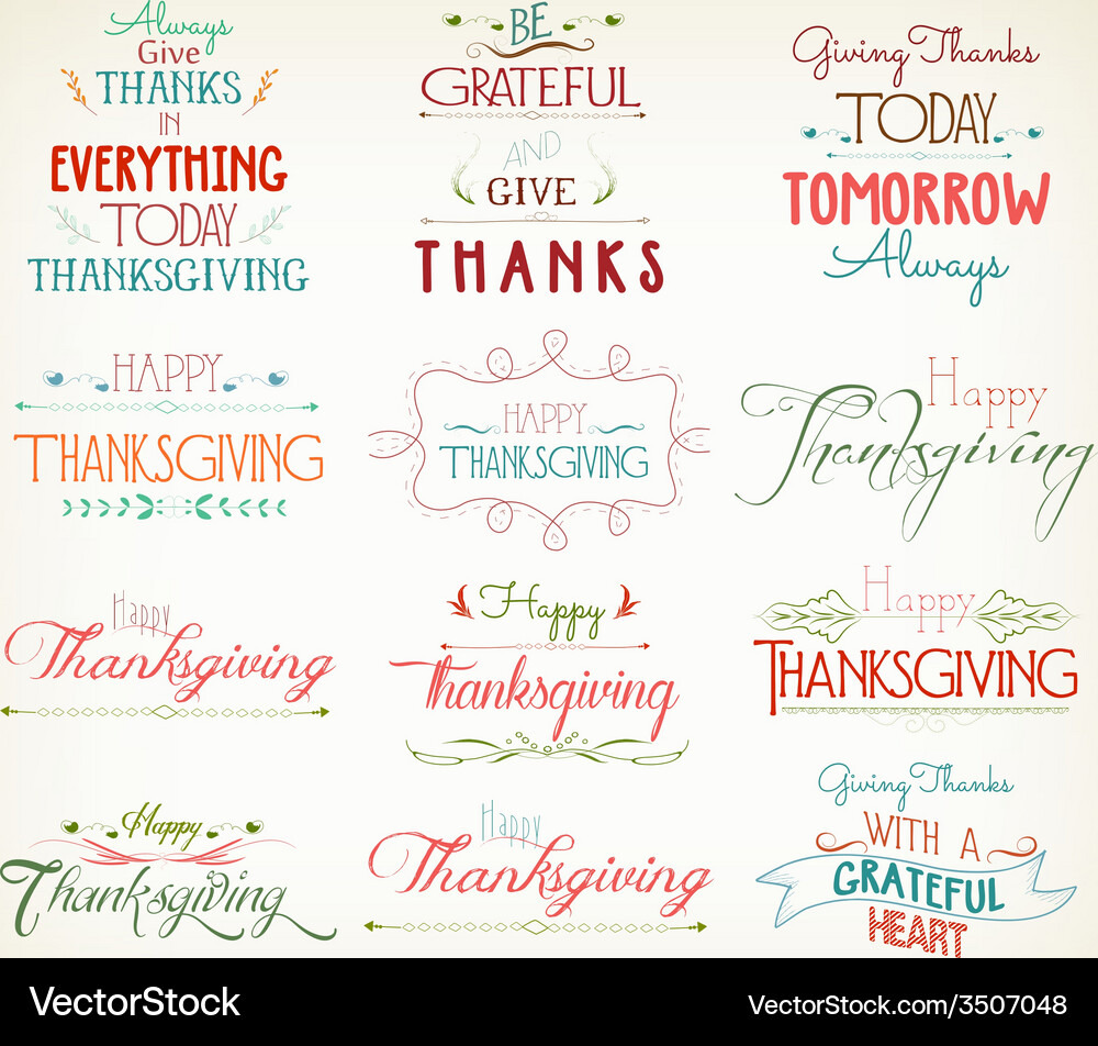 Elegant Thanksgiving Typography Vector Image
