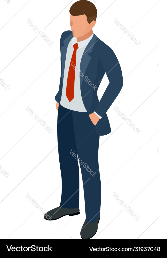 Isometric businessman isolated on write creating Isometric businessman isolated on write creating vector image
