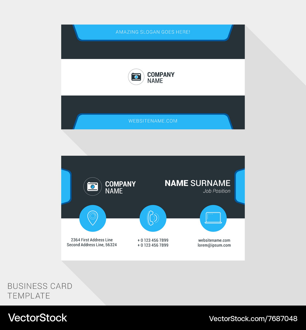 Modern creative business card template flat design Vector Image