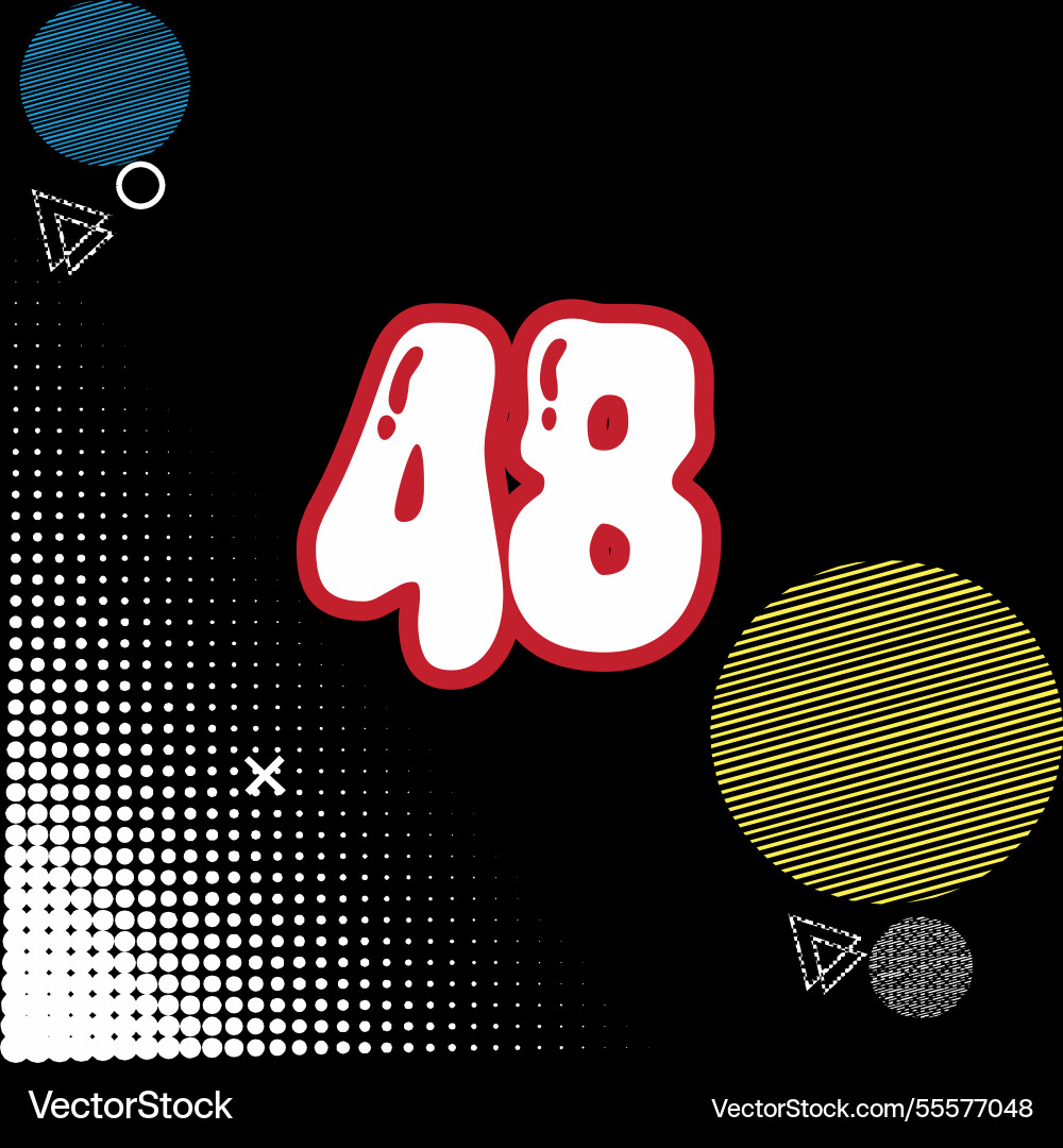 Number font design with decorative dots Vector Image