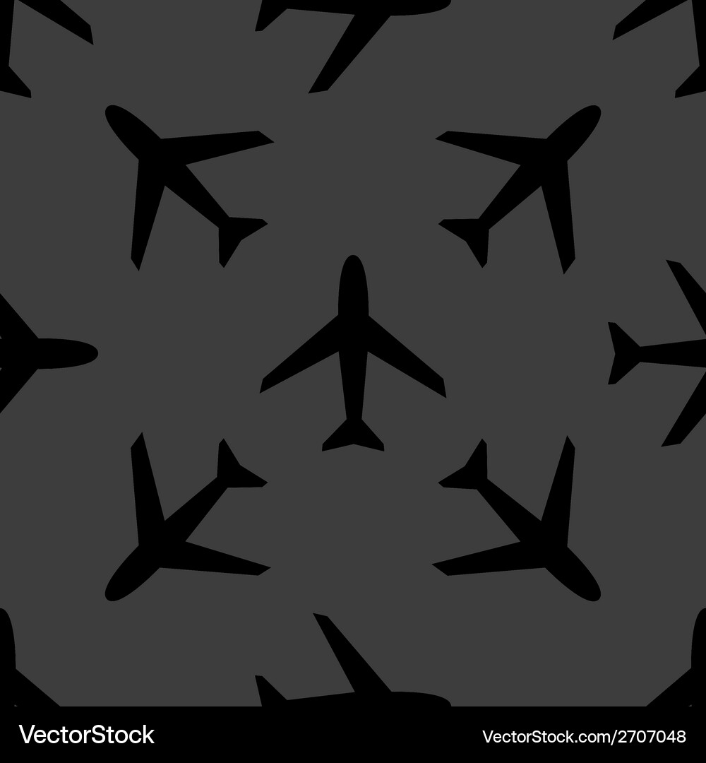 Plane web icon flat design seamless pattern Vector Image