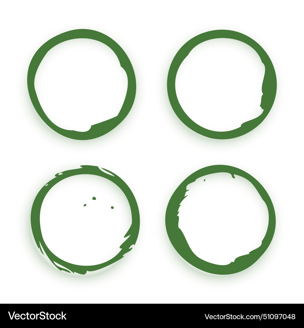 Set of abstract grungy enso round shape frame Vector Image