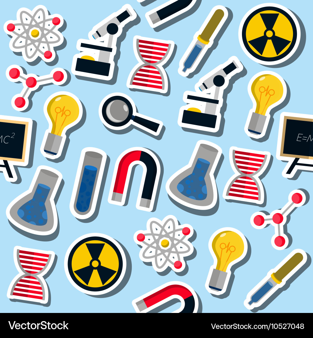 Set of science colorful pattern icons vector image