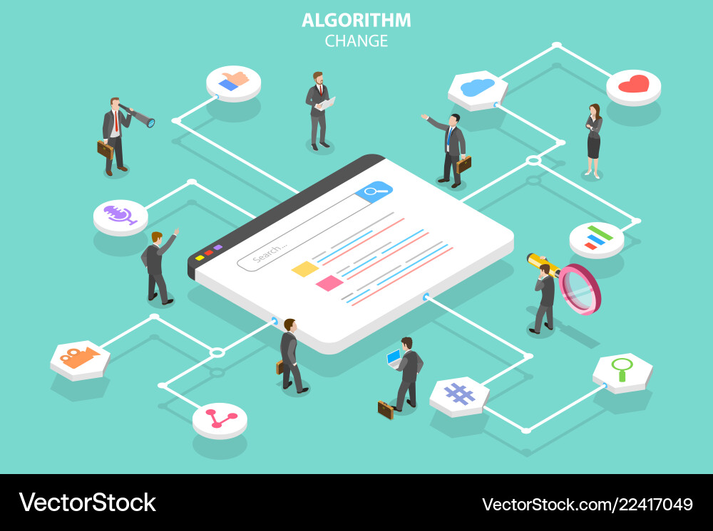 Algorithm Change - Digital Marketing Vector Image