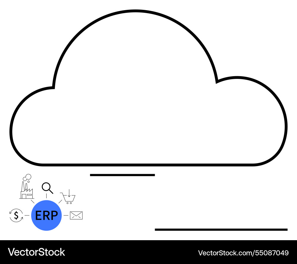 Cloud-based erp system integration with data Cloud-based erp system integration with data vector image