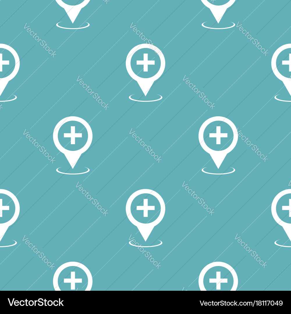 Hospital map pointer pattern seamless blue vector image