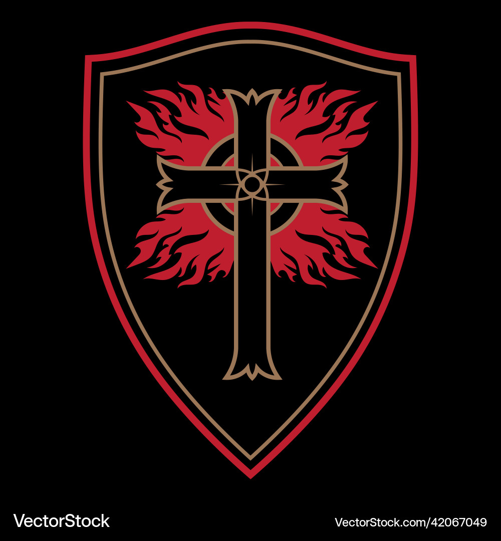 Knightly design crusader knight shield vector image