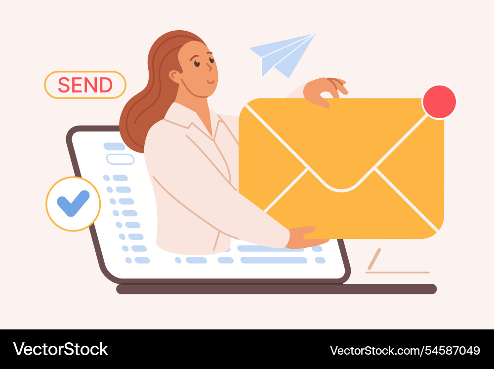 New email notification on mail automation platform New email notification on mail automation platform Vector Image