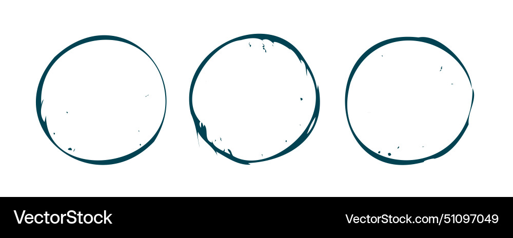 Pack of three empty enso round frame in grungy Vector Image