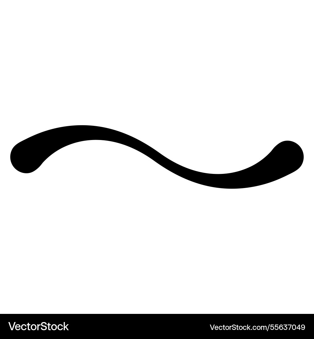 Sleek black wave line dynamic curve in minimalist Vector Image