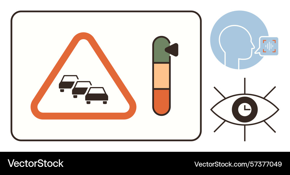 Traffic congestion warning and monitoring system Traffic congestion warning and monitoring system vector image