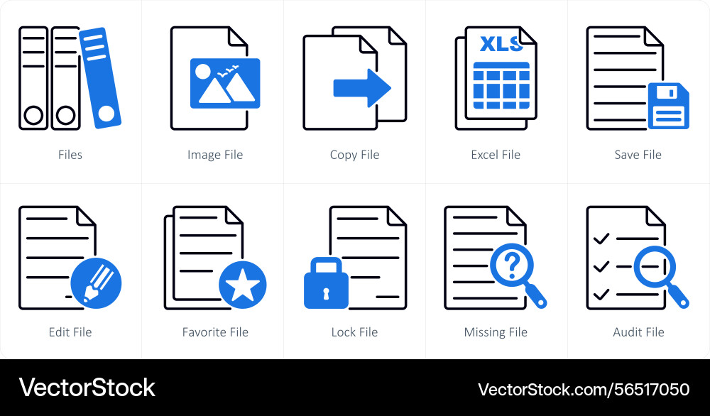 A set of 10 files icons as image file copy vector image