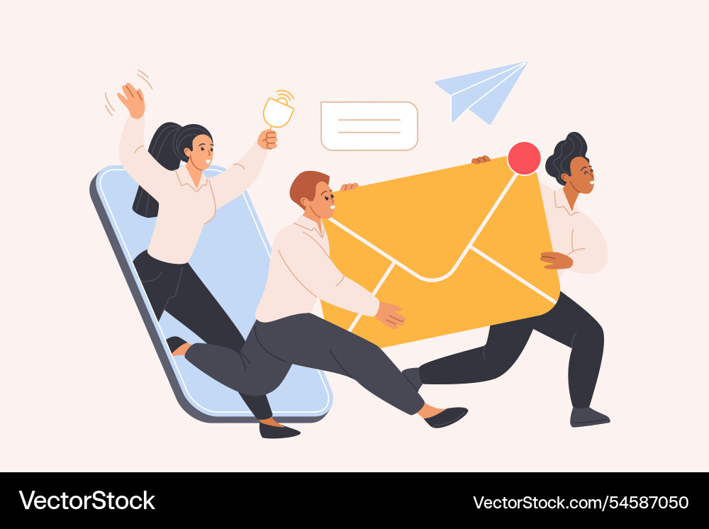 Delivery of letter to inbox mail platform Delivery of letter to inbox mail platform vector image