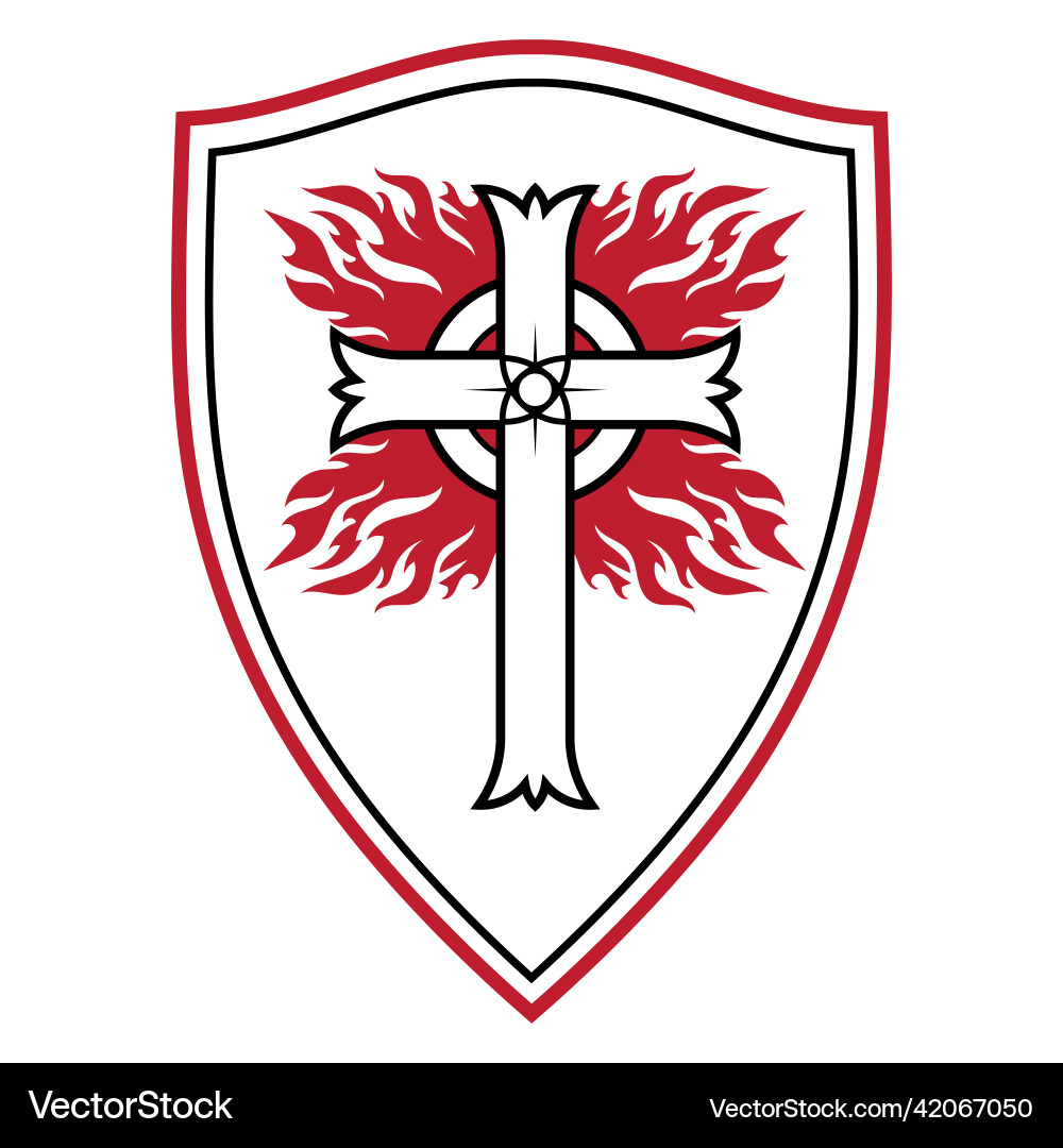 Knightly design crusader knight shield Knightly design crusader knight shield vector image