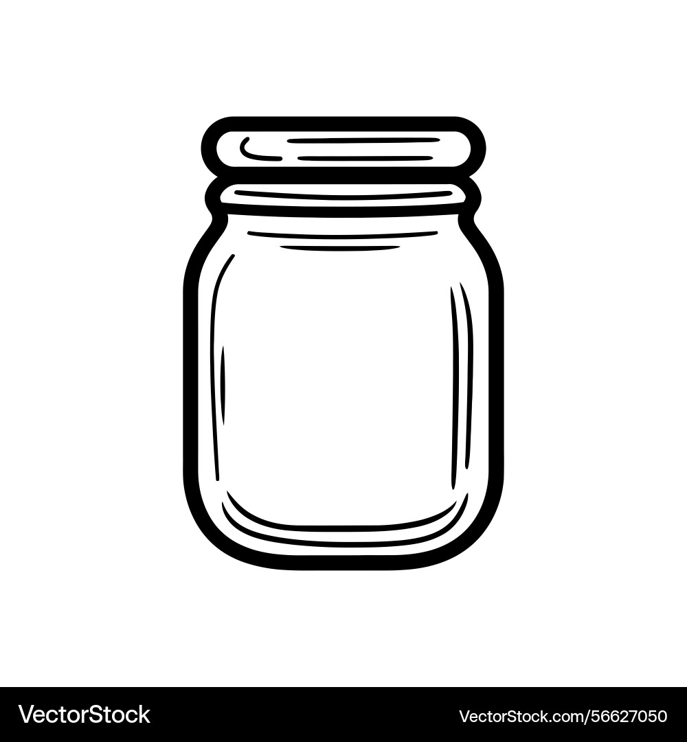Outline jar design with transparent background vector image