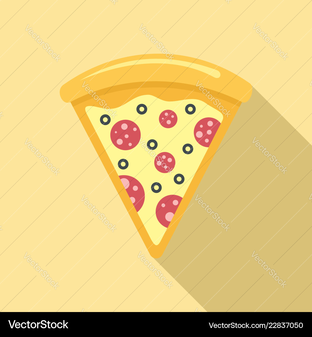 Pizza Scheiben Ikone flach Stil Pizza Scheiben Ikone flach Stil vektorbild