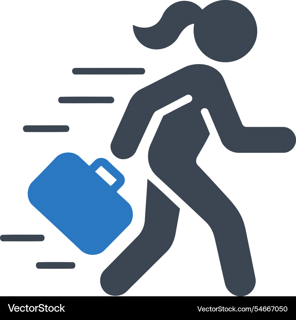 Running with briefcase icon Vector Image