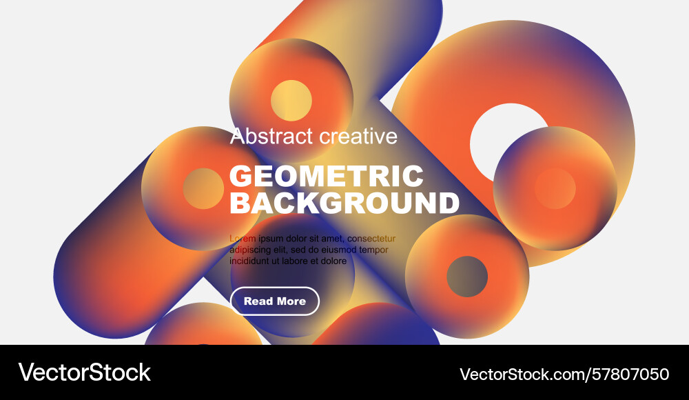 Vibrant geometric shapes overlap creating fluid Vector Image