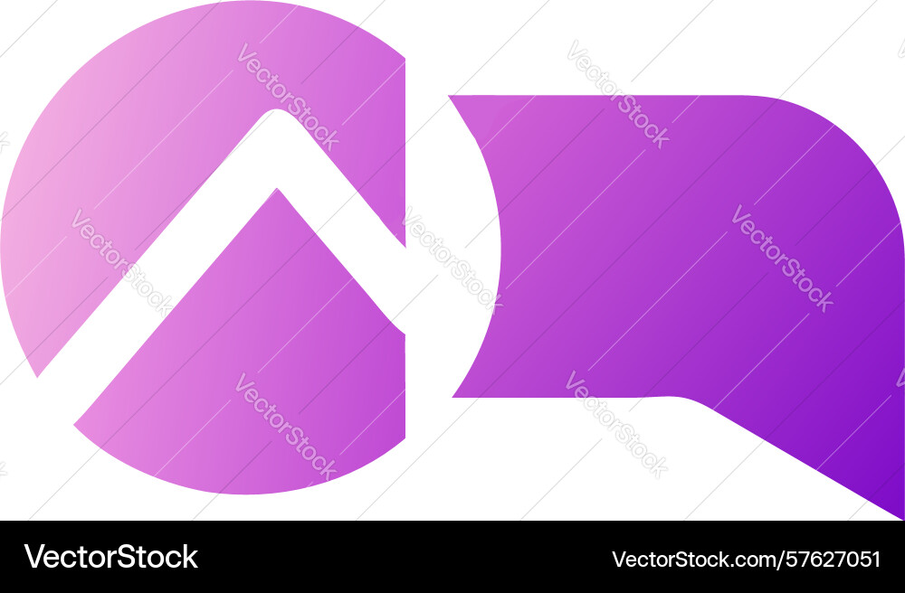 Abstract pie chart style icon with gradient vector image