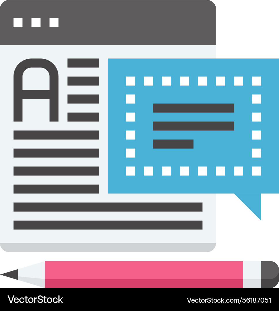 Blog management flat web icon Vector Image