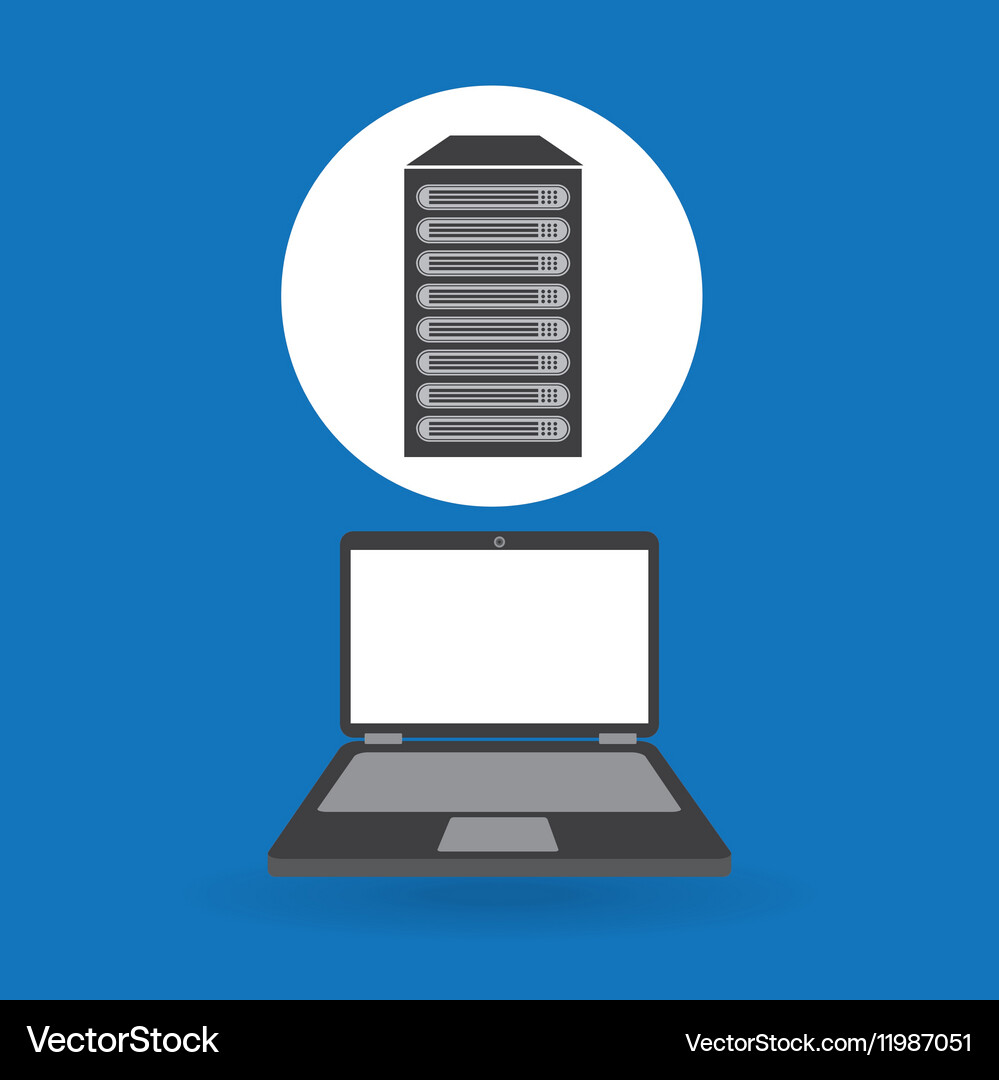 Computer analysis data base server Vector Image