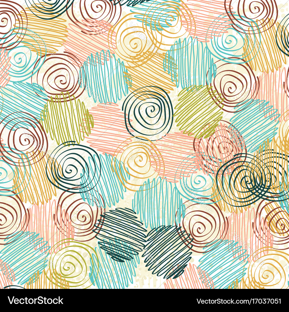 Decorative pattern with drawn circles background vector image