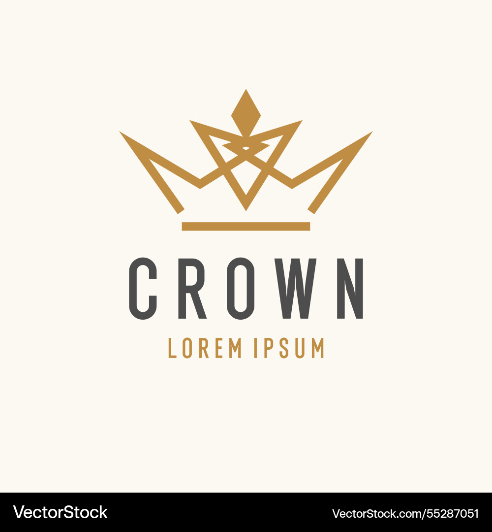 Linear image of the crown isolated emblem Vector Image